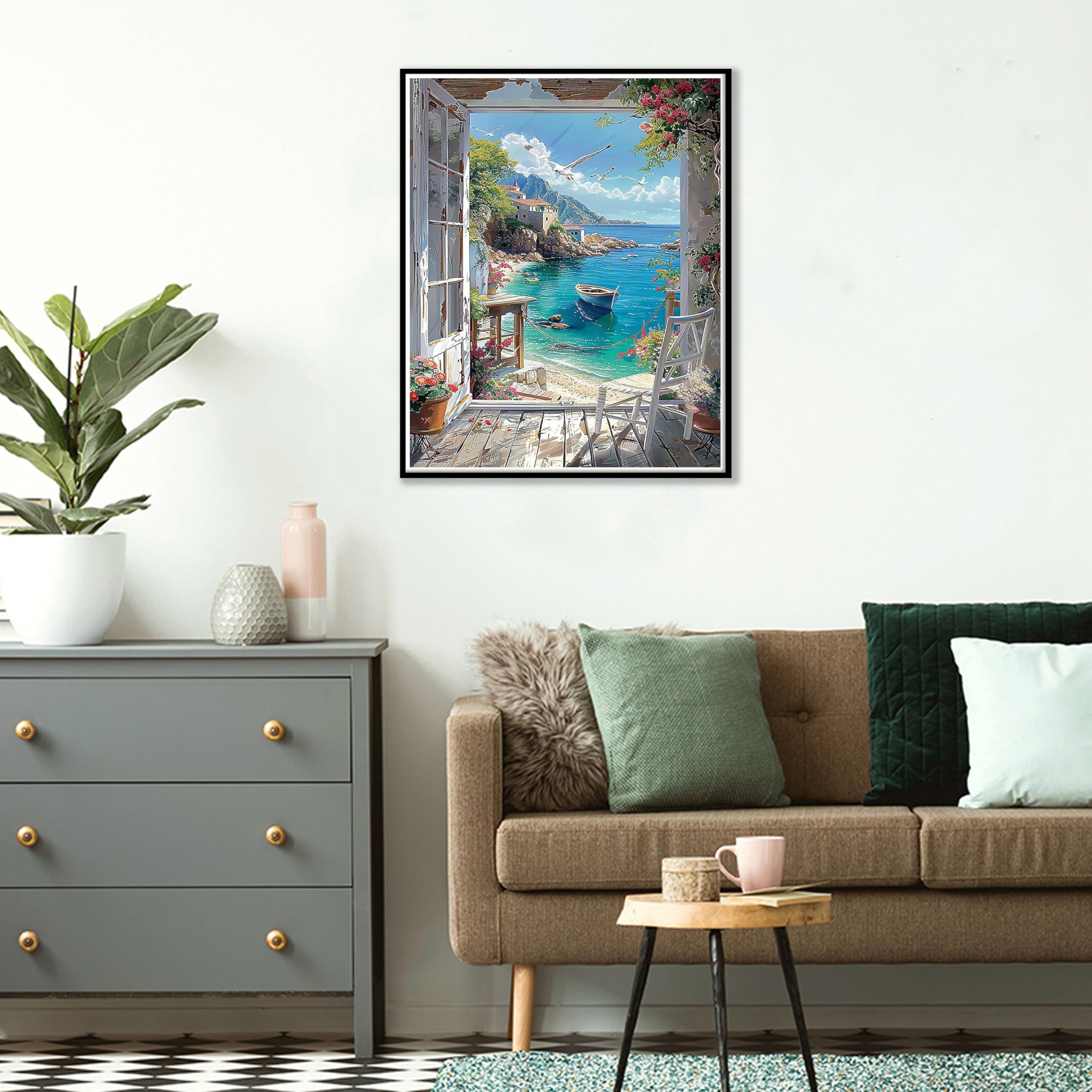 Amazon.com: Ausanrl Adult Paint by Number Kits on Canvas Seacape